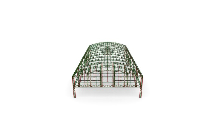 Galpão Arco Metálico 29x60 3D Model