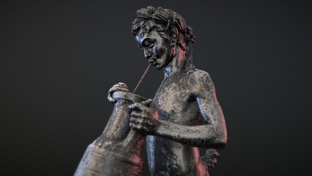 Young Satyr drinking Wine