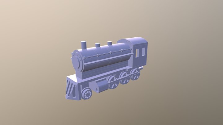 Block Toy Train Engine Assembly 3D Model