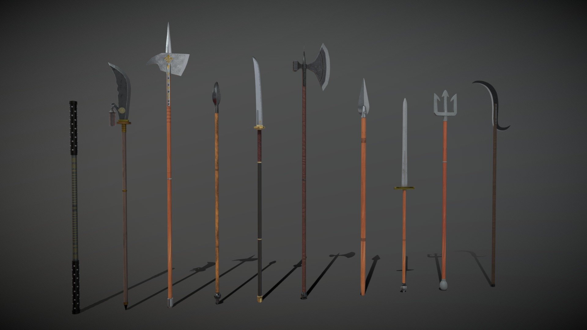 10 Polearms - Download Free 3D model by Gintoki1234 [31f7cd2] - Sketchfab