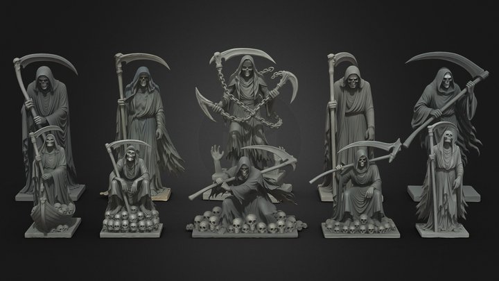 Death Reaper Statue Pack 3D Model