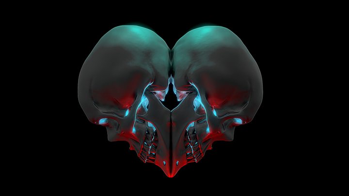 Skull-Heart 3D Model
