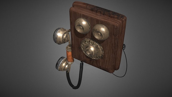 Antique Old Telephone 3D Model