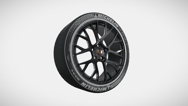 Porsche rim and michelin tire 3D Model