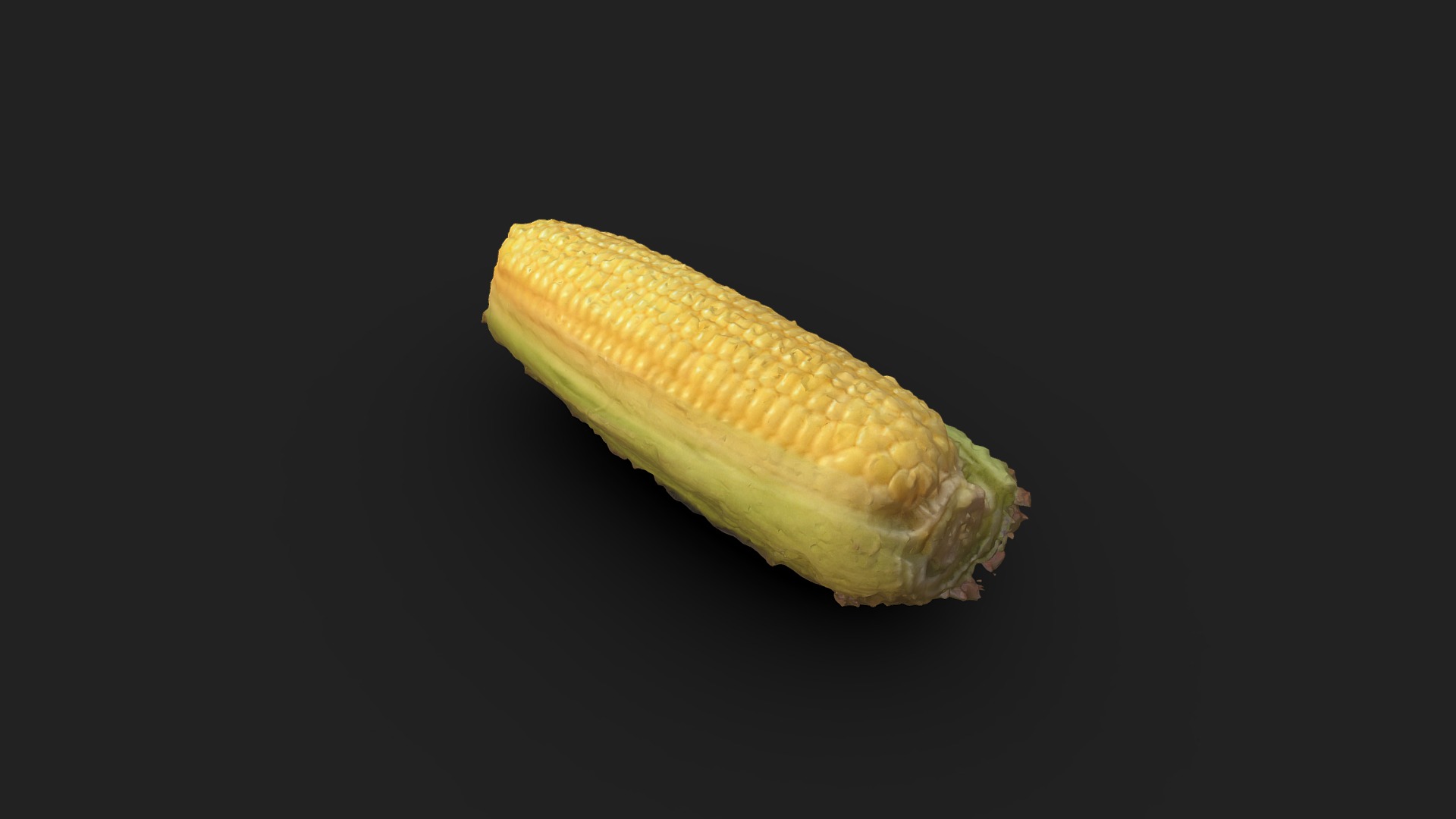 3D model Yellow Corn 3D model - This is a 3D model of the Yellow Corn 3D model. The 3D model is about a yellow vegetable on a black background.