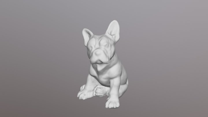 French Bulldog Sitting 3D Model