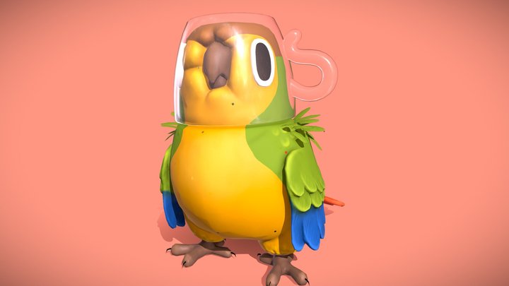 Funny Parrot 3D Model