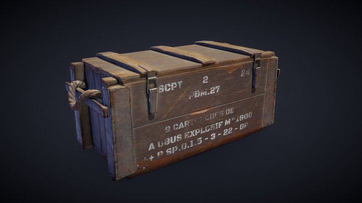 Old Ammo Crate 3D Model