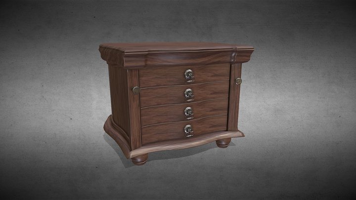 Dresser Drawer (Wood Walnut) 3D Model