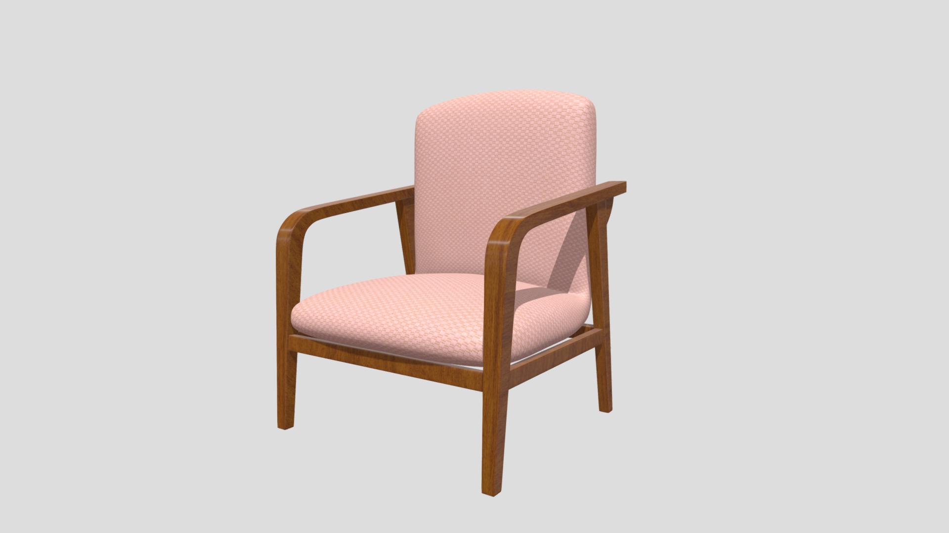 3D model Mid- Century Chair - This is a 3D model of the Mid- Century Chair. The 3D model is about a chair with a cushion.