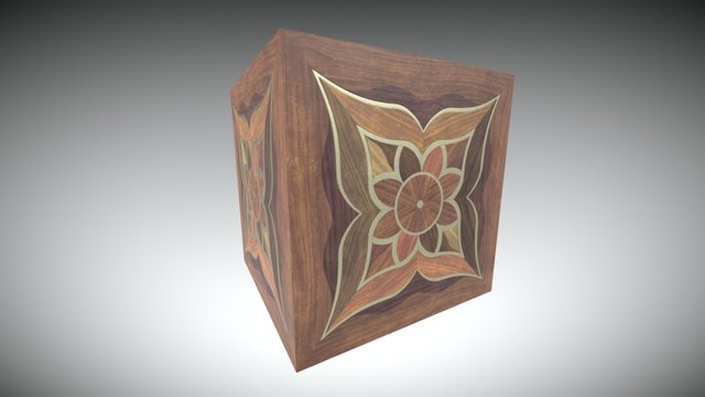 Wood and Steel Flower Tile 3D Model