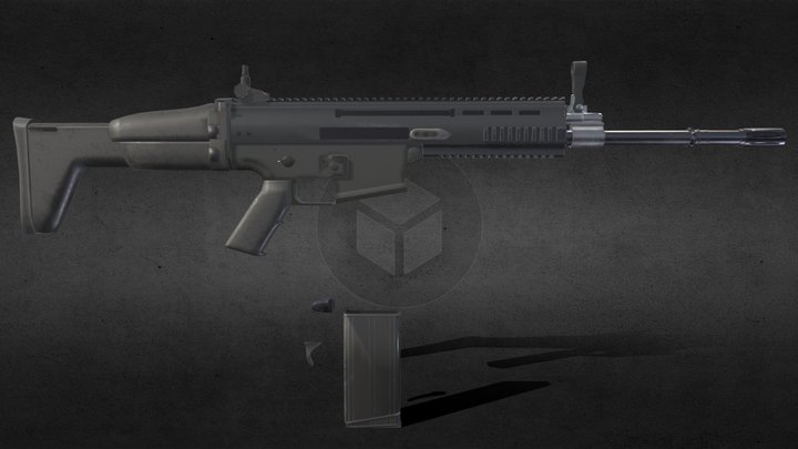 Game Ready Black Scar FN 3D Model