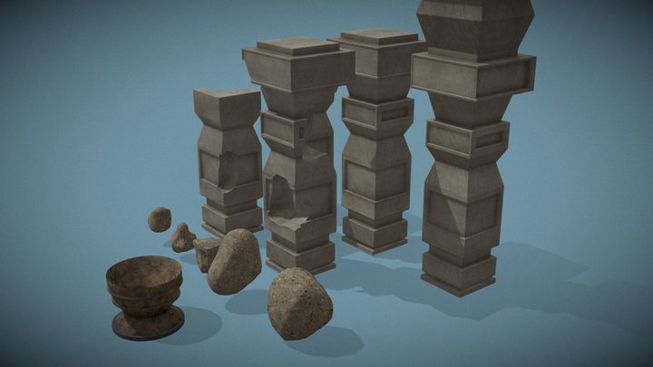 rock temple , rocks 3D Model
