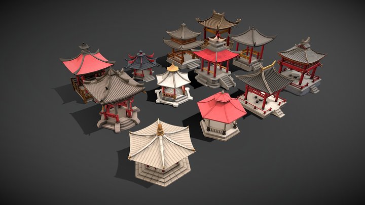 12 Pavilions 3D Model