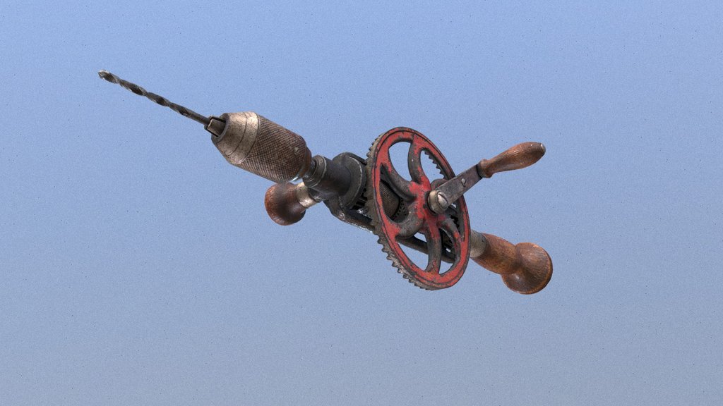 Vintage Eggbeater Drill Game Ready Animated