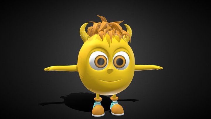 stylized cartoon minion 3D Model