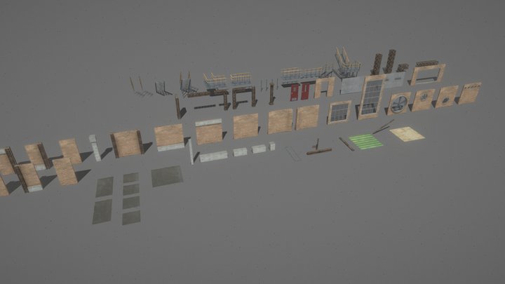 Factory Modular kit 3D Model