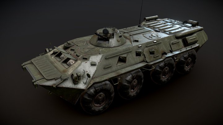 Abandoned Soviet BTR - 80 3D Model