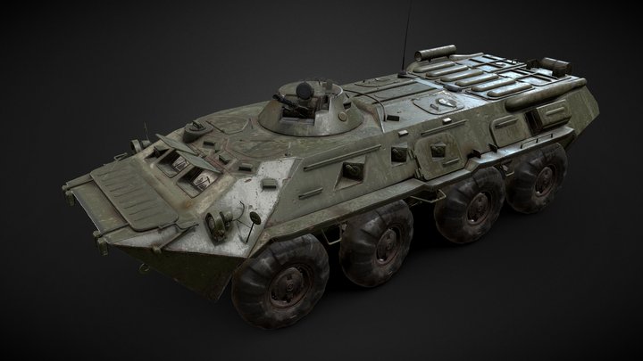 Abandoned Soviet BTR - 80 3D Model