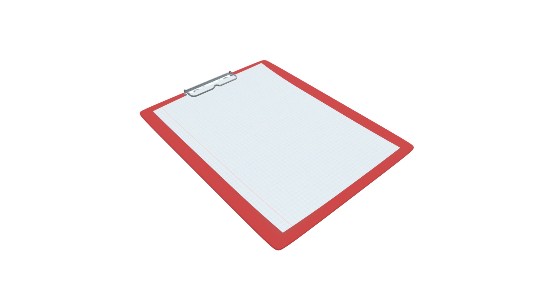 3D model Clipboard - This is a 3D model of the Clipboard. The 3D model is about a red triangle with a white background.