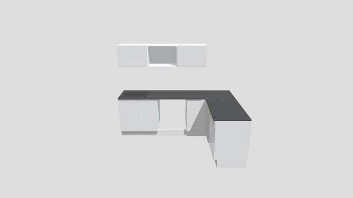 ANGLE Four lave vaisselle gris pur 3D Model