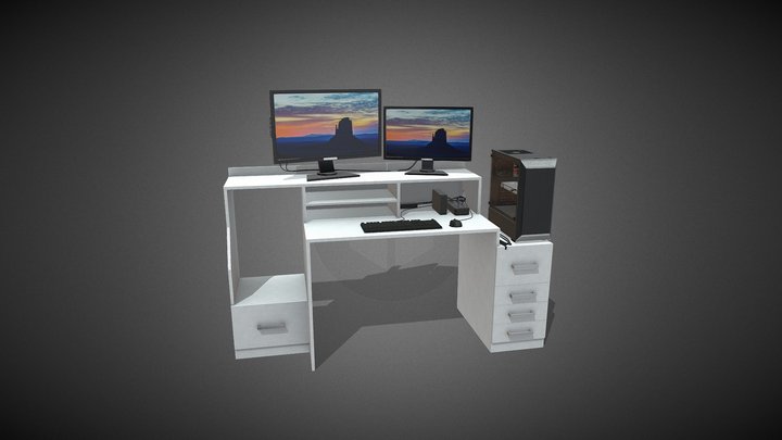 Custom PC Desk 3D Model