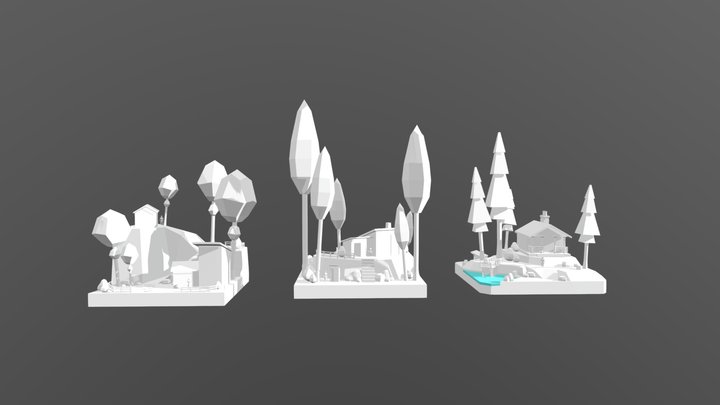 Eco House - Diorama and House blockout 3D Model