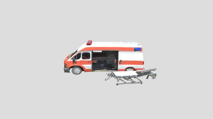 Partially broken ambulance 3D Model
