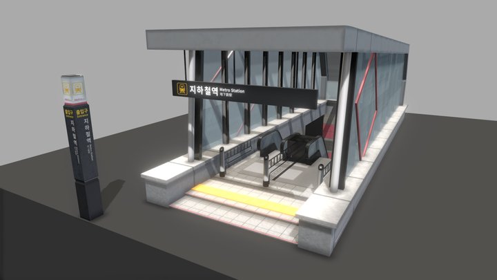 ELVIS Korean Underground Metro Entrance 02 3D Model