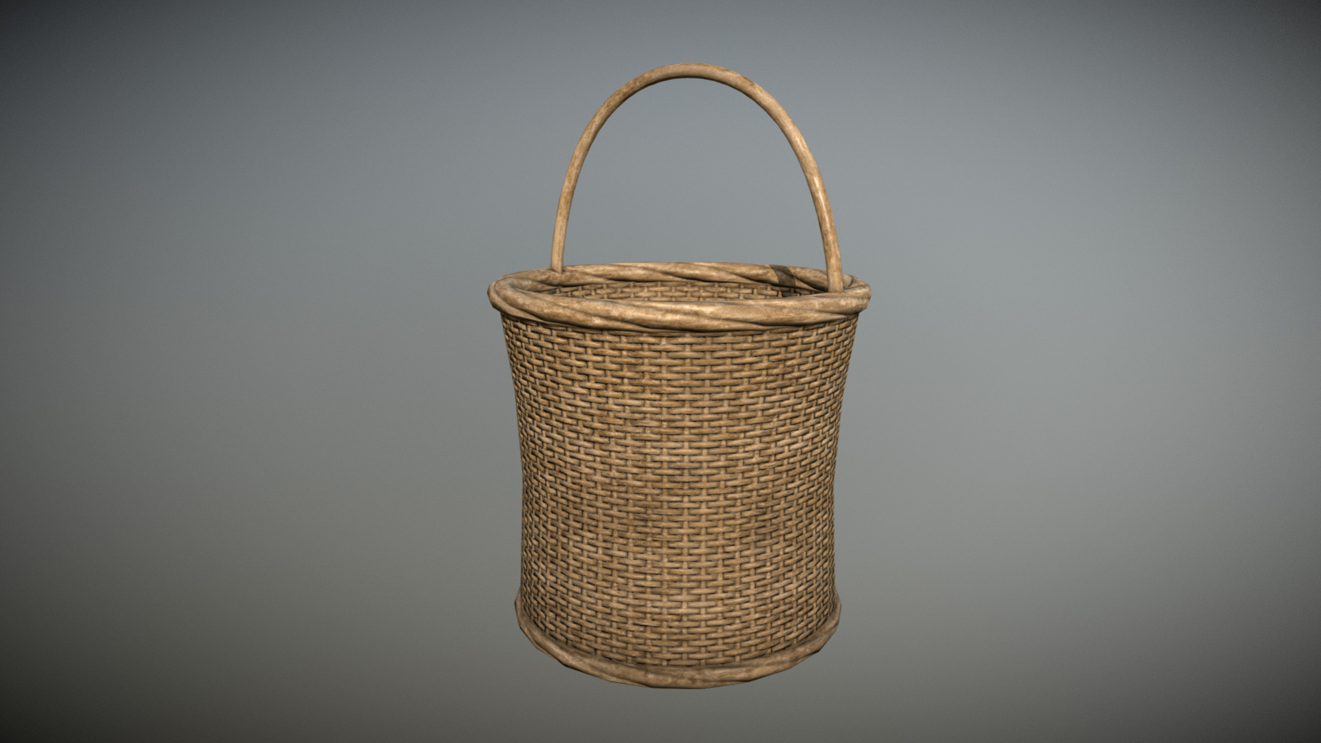3D model Basket - This is a 3D model of the Basket. The 3D model is about a brown metal basket.