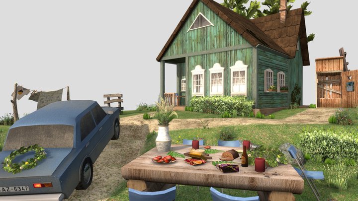 DAE Diorama - Grandma's House 3D Model