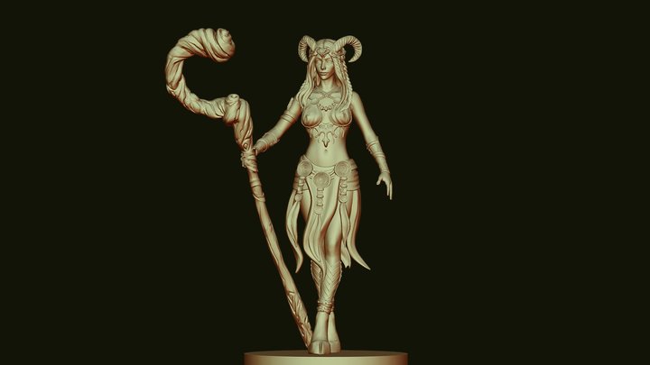 Tiffling or faun Woman figure 120mm 3d print 3D Model