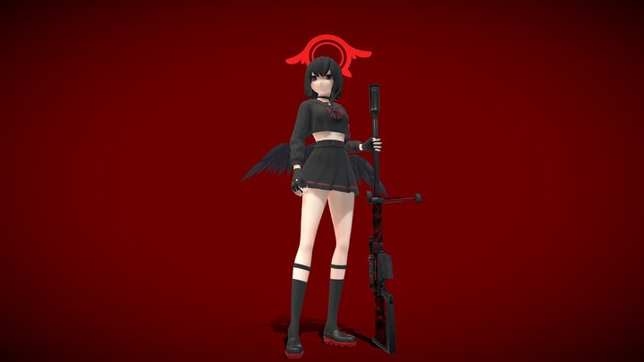 blue archive mashiro 3D Model