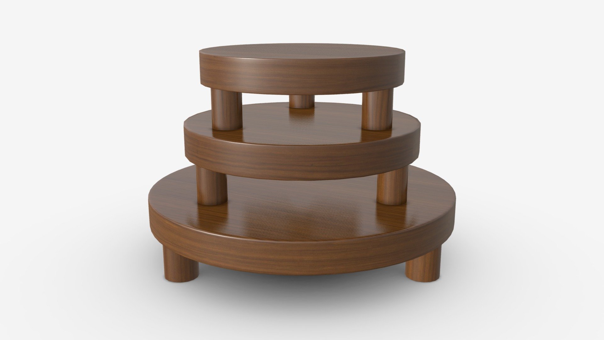 Store Wooden Round Display Stand - Buy Royalty Free 3D model by HQ3DMOD ...