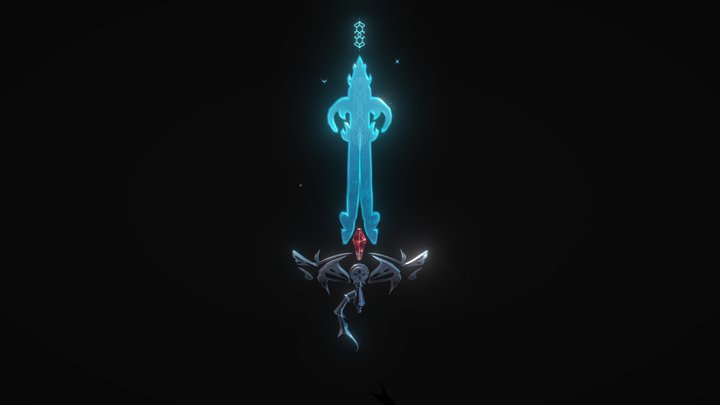 Ghostly Epic Sword 3D Model