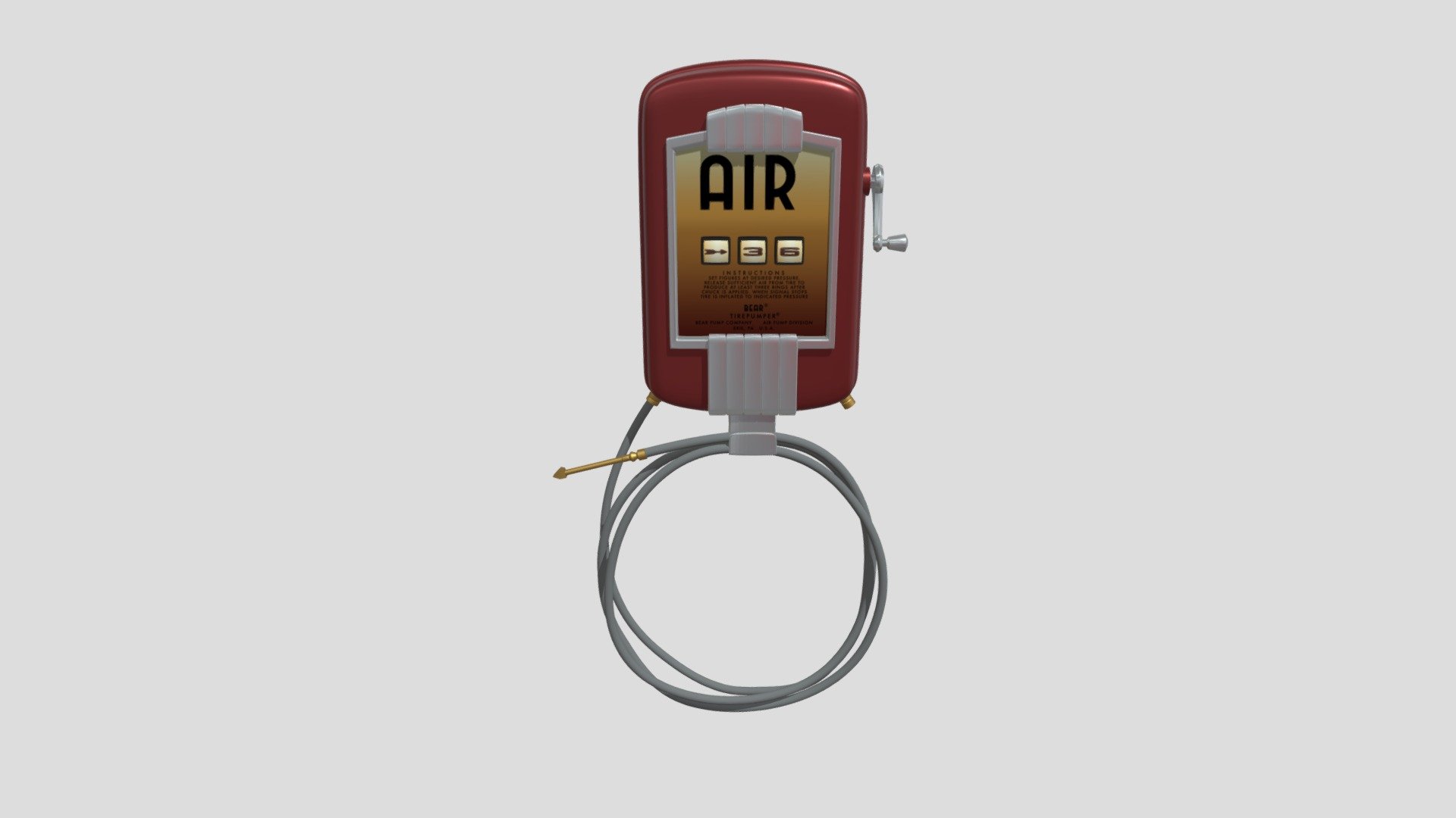 Gas Station Air Meter 3D model by Mark Alan Cirino (MarkAlanCirino