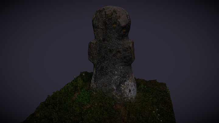 A Granite Cross 3D Model