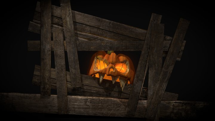 Halloween Pumpkin Jack-o-lantern 3D Model