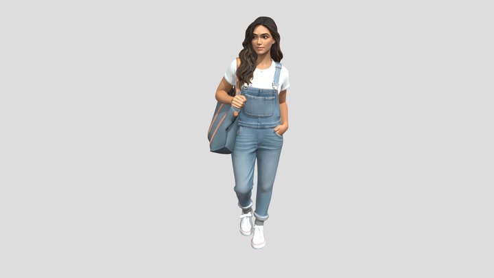 Casual Denim Overalls Look – Modelo 3D gratuito STL