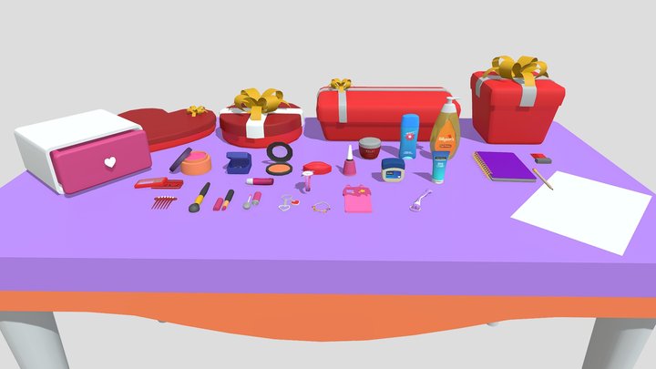Women Personal Care Props 3D Model