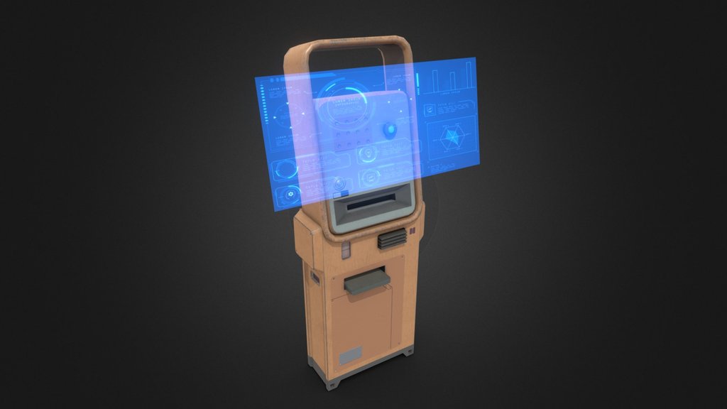 Sci-Fi Terminal (low poly) — low-poly sci-fi 3D model by Andrey3Dev