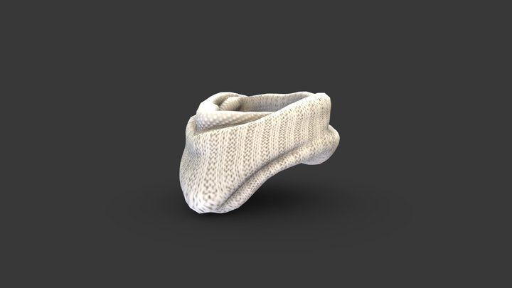 Knitted Round Scarf 3D Model