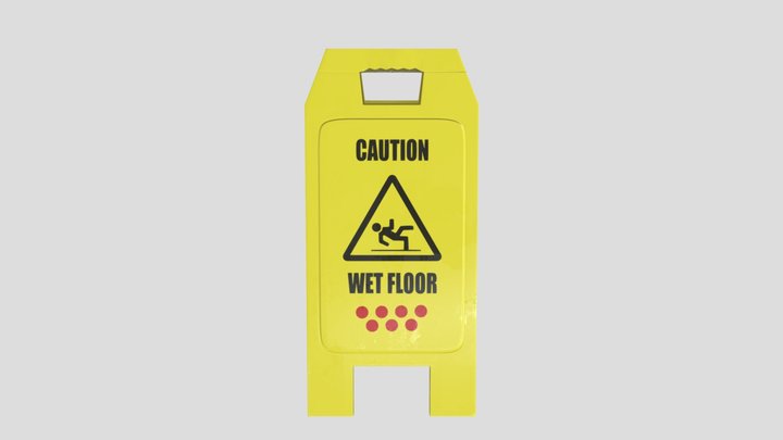 Wet Floor Sign 3D Model