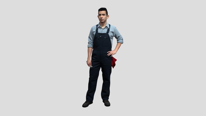 The Mechanic in Navy Overalls – Gratis 3D-model STL