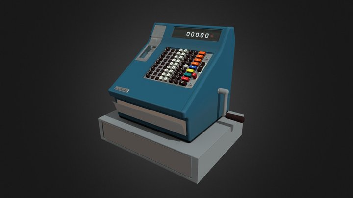 Soviet cash register OKA-4401 3D Model