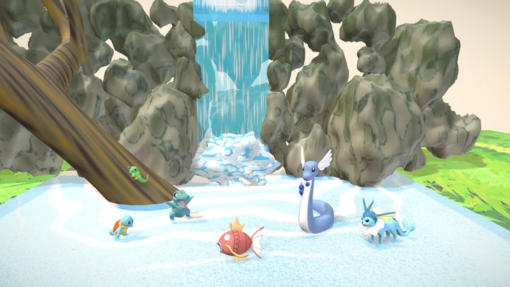 Running Aground - pokemon scene 3D Model
