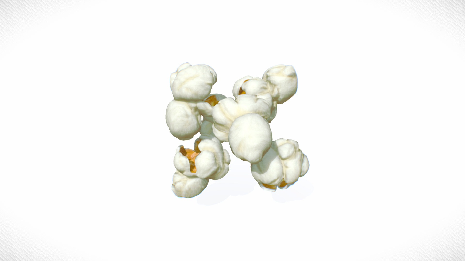 3D model Food Series #2 – Popcorn - This is a 3D model of the Food Series #2 - Popcorn. The 3D model is about a group of white flowers.