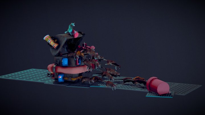 Су ндук и крысы 3D Model