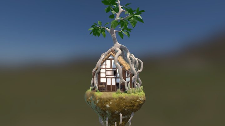 Bonsai Tree House 3D Model