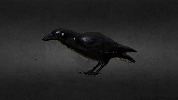 Raven Statue 3D Model